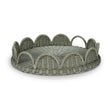 Scalloped Round Rattan Tray