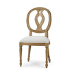 Fiona Dining Chair in Fruitwood w/ Upholstered Seat in Arctic White Performance Fabric