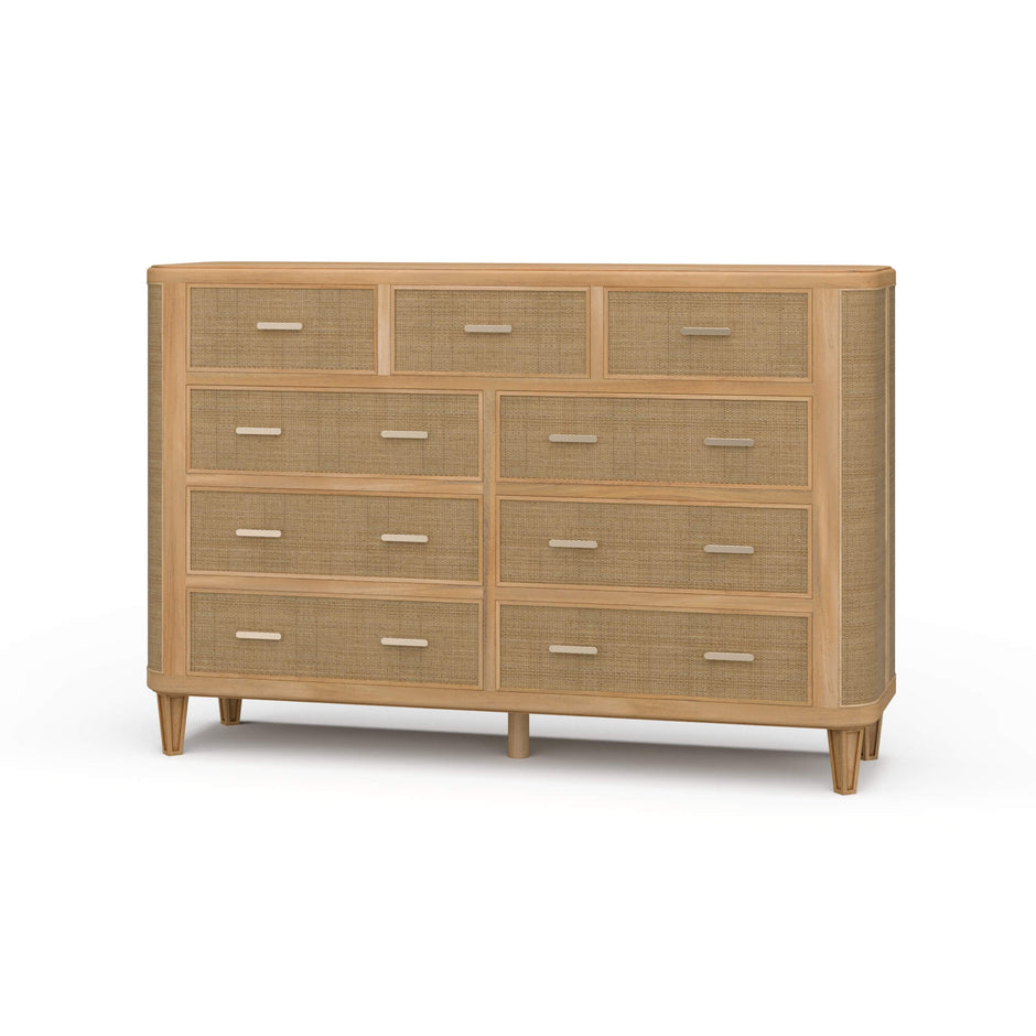 Lexington 9 Drawer Dresser w/ Rattan