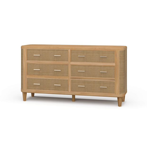 Lexington 6 Drawer Dresser w/ Rattan