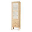 Kagu Tall Cabinet Wrapped in Natural Rattan w/ True White Interior