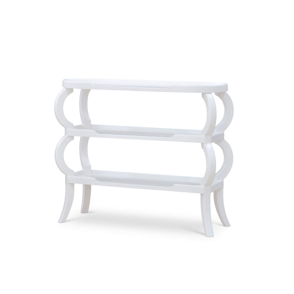 Savanah 3 Tiered Console Table in True White