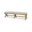 Milton X Bench in Fruitwood w/ Boucle Sand Performance Fabric