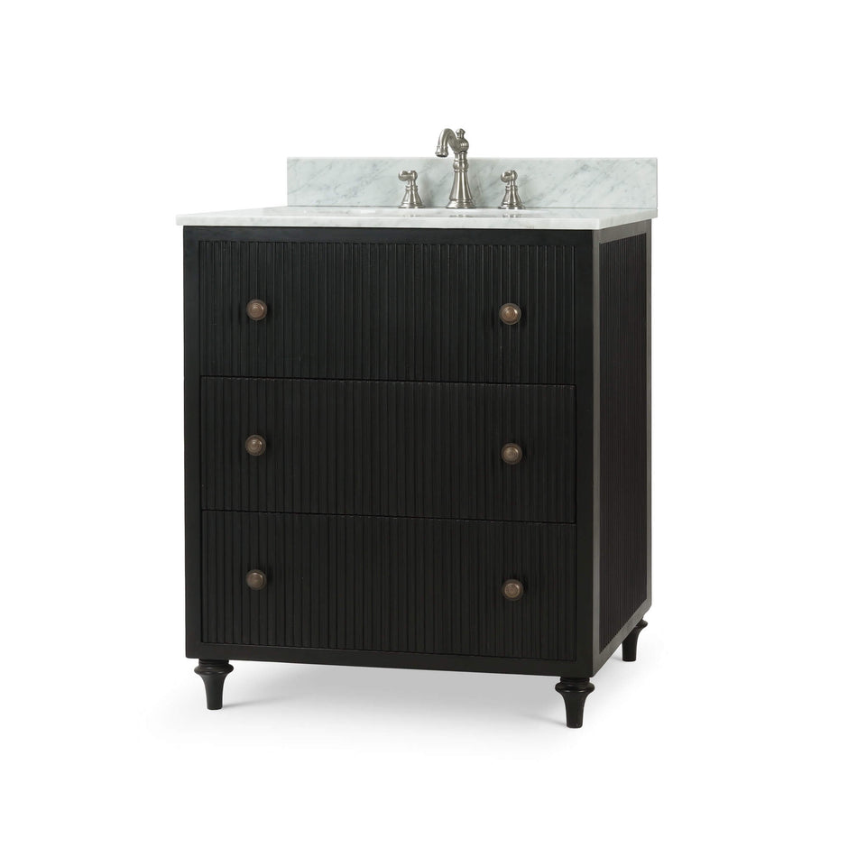 Kraton Single Vanity in Batavia Black w/ Sink & Marble Top
