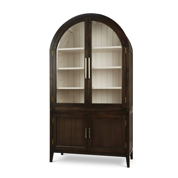 Lumina Glass Cabinet in Walnut w/ Putty Interior