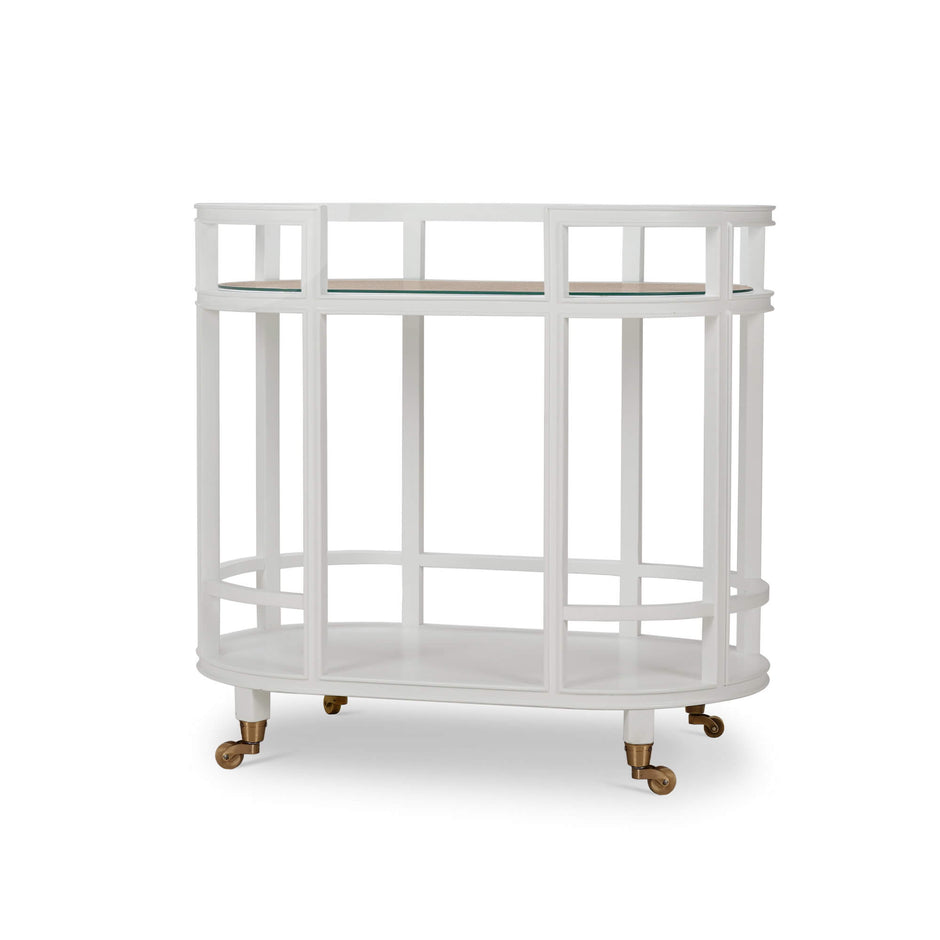 Cohan Barcart in True White w/ Rattan Natural