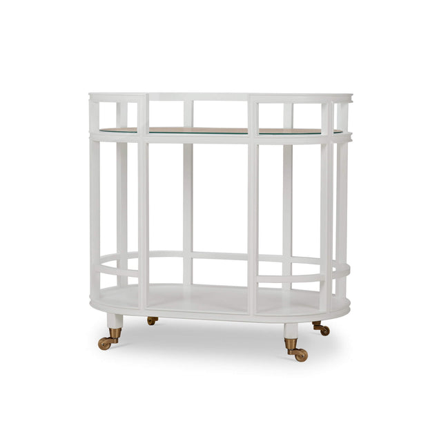 Cohan Barcart in True White w/ Rattan Natural