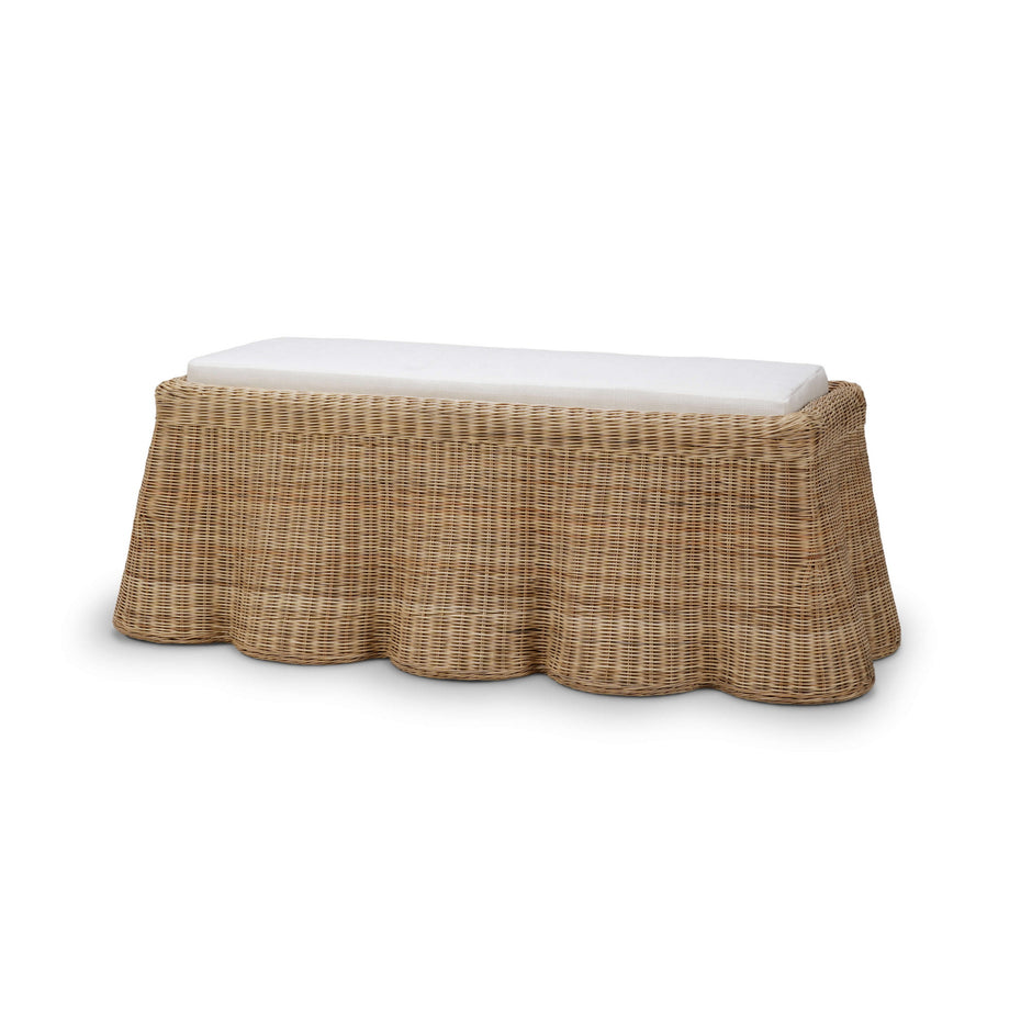 Newport Rattan Rectangular Ottoman w/ Cushion