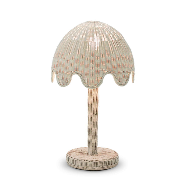 Scalloped Rattan Table Lamp