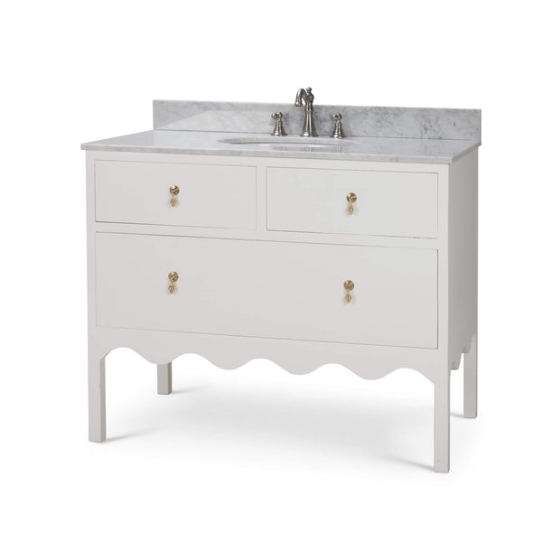 Chloe Single Vanity w/ Sink & Marble Top