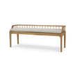Versai Fluted Bench in Fruitwood w/ Natural Performance Fabric