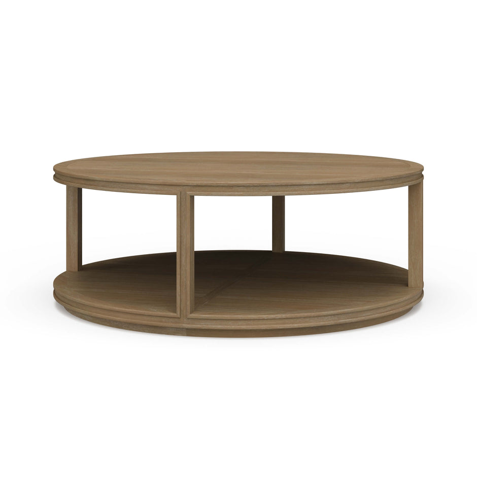 Cohan Round Coffee Table w/  Wood Shelf