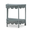 Scalloped Half Round Rattan Side Table