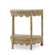 Scalloped Half Round Side Table in Rattan Natural