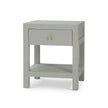 Kagu 1 Drawer Nightstand Wrapped in Raffia Pale Blue Wash