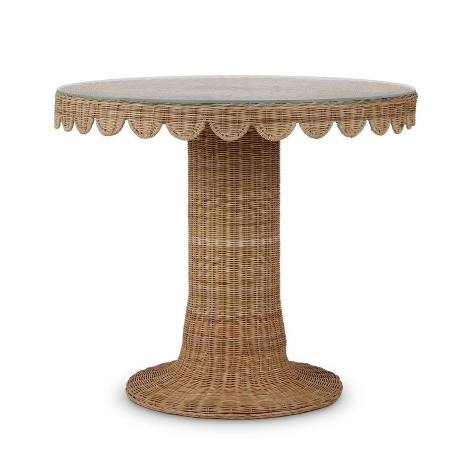 Scalloped Round Bistro Table w/ Tempered Glass