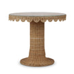 Scalloped Round Bistro Table w/ Tempered Glass
