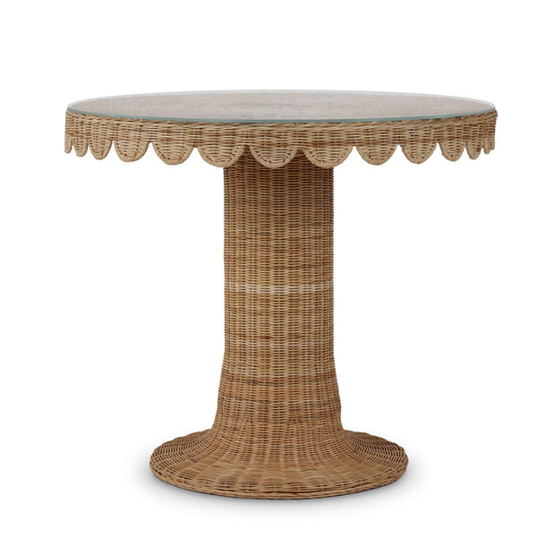 Scalloped Round Bistro Table w/ Tempered Glass