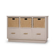 Dakota Storage Unit w/ 3 Drawers & Rattan Baskets
