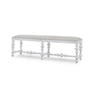 Savannah Large Bench in True White w/ Natural Performance Fabric