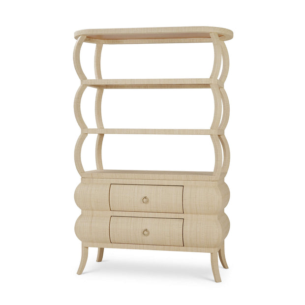 Savannah Open Bookcase w/ Rattan