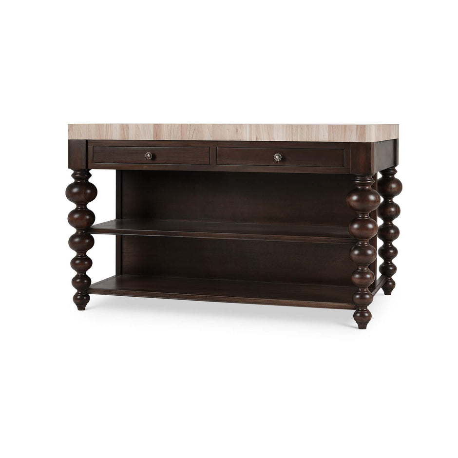 Soluna Kitchen Island w/ Butcher Block