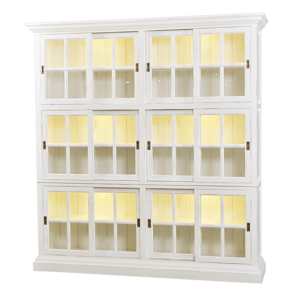 English Bookcase 2 Column w/ 12 LED