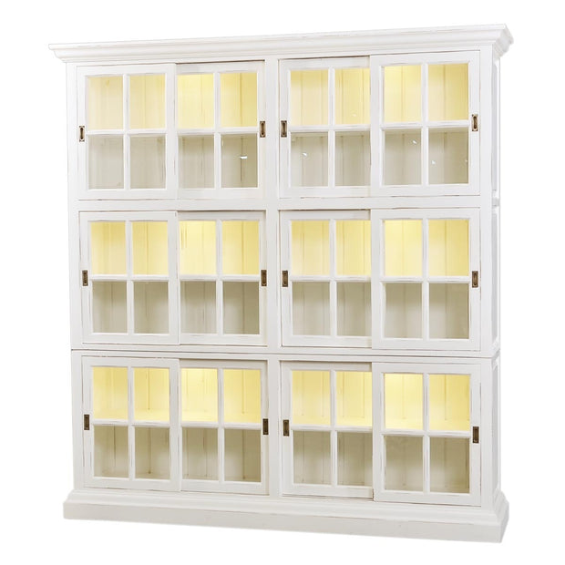 English Bookcase 2 Column w/ 12 LED