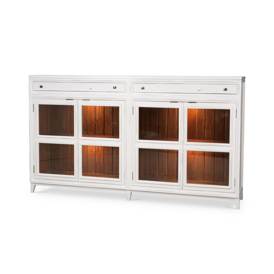 Paris Sideboard w/ 2 Drawers Glass Shelves w/ 2 LED