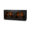 Vannes 4 Door Sideboard w/ Glass Shelves and LED lights