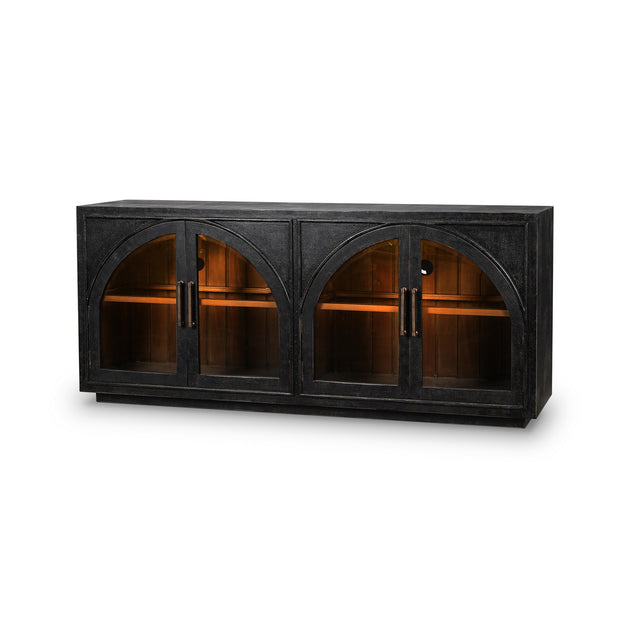 Vannes 4 Door Sideboard w/ Glass Shelves and LED lights