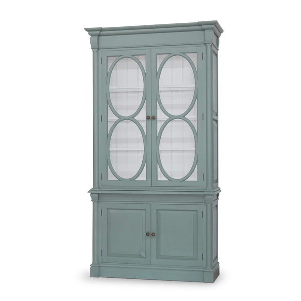 Fiona 4 Door Display Cabinet w/ Glass Shelves and LED Lights