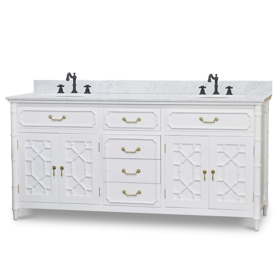 Grosvenor Double Vanity w/ Sink & Marble Top