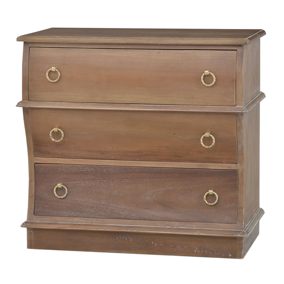 Serpentine Bedside Table - Straw Wash (*this finish requires bleaching, which often leads to variations in wood color)