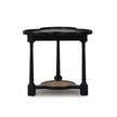 Clover End Table in Batavia Black w/ Natural Rattan