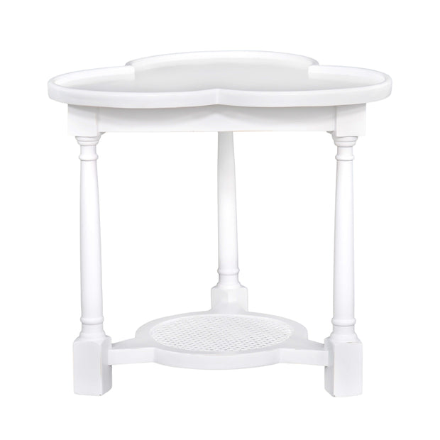 Clover End Table - Architectural White