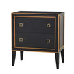 Rutland Bedside Table in Batavia Black w/ Antique French Oak Trim