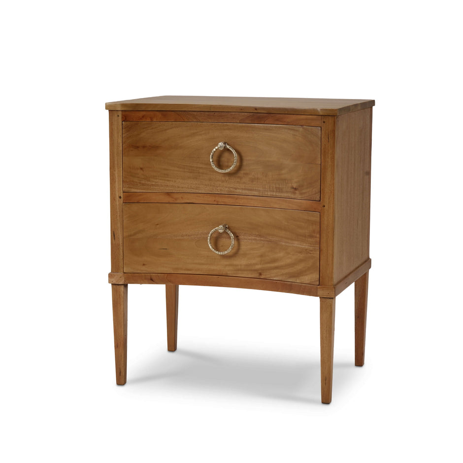 Bow Nightstand - Antique French Oak (*this finish requires bleaching, which often leads to variations in wood color)