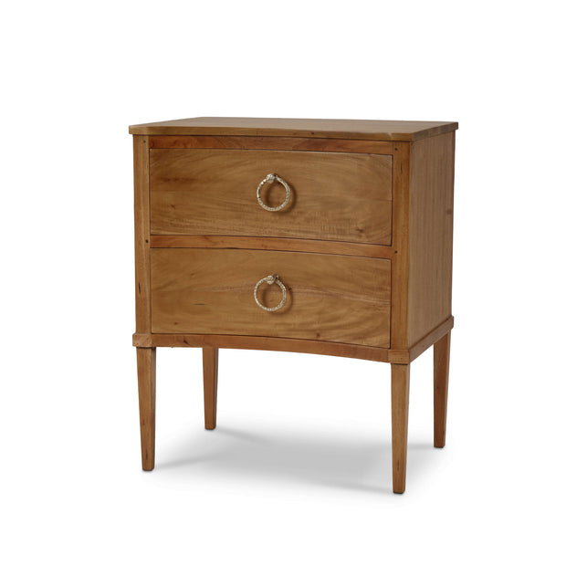 Bow Nightstand - Antique French Oak (*this finish requires bleaching, which often leads to variations in wood color)