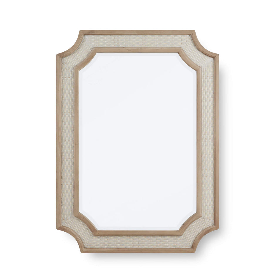 Finsbury Mirror in Sandbar w/ White Inset Rattan