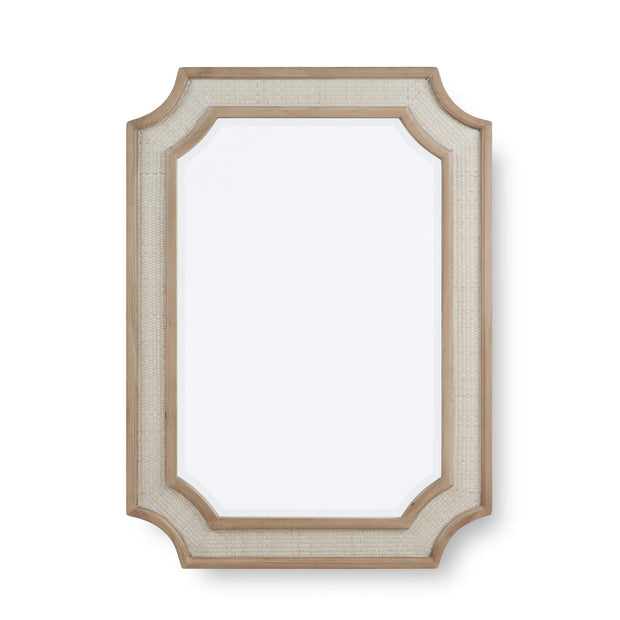 Finsbury Mirror in Sandbar w/ White Inset Rattan