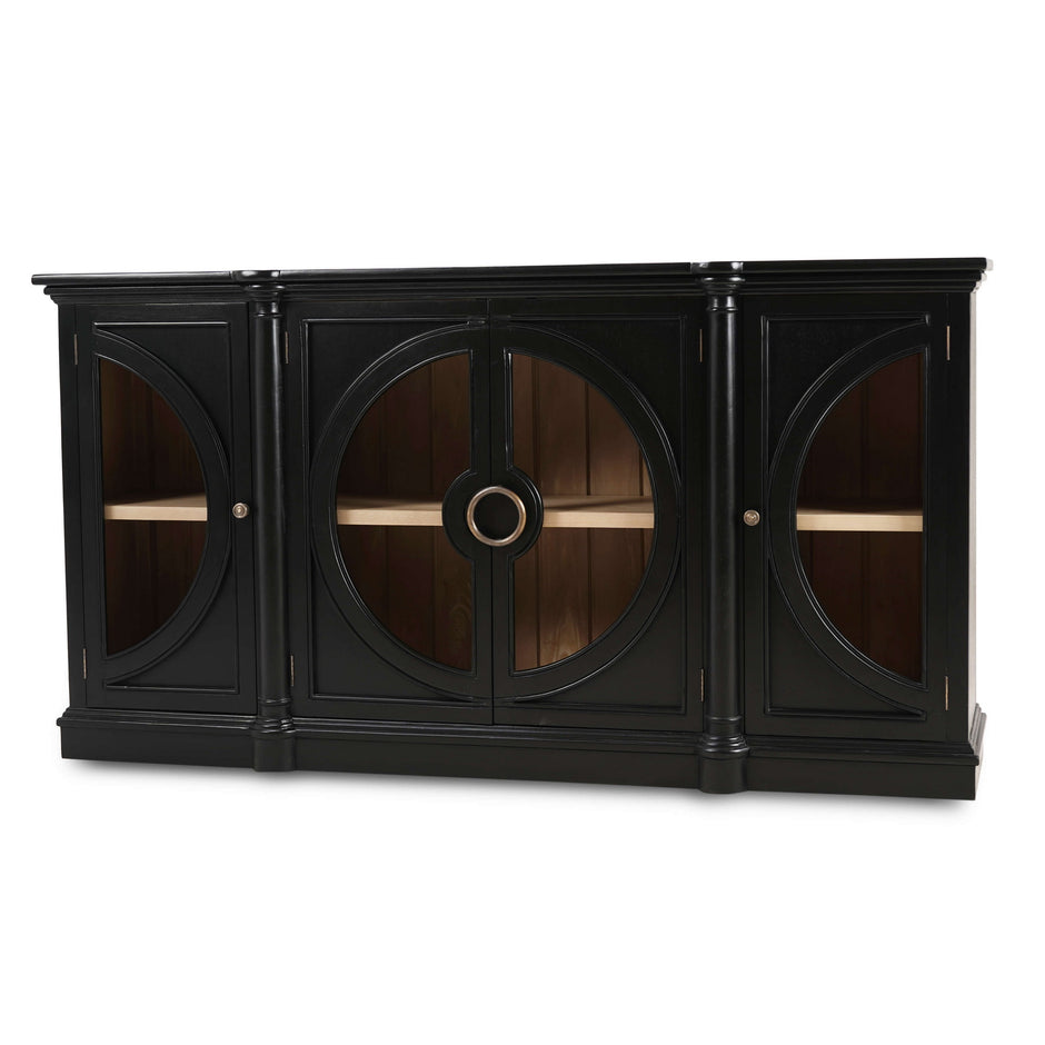 Pimlico Credenza w/ Glass Door in Batavia Black & Sandbar Interior