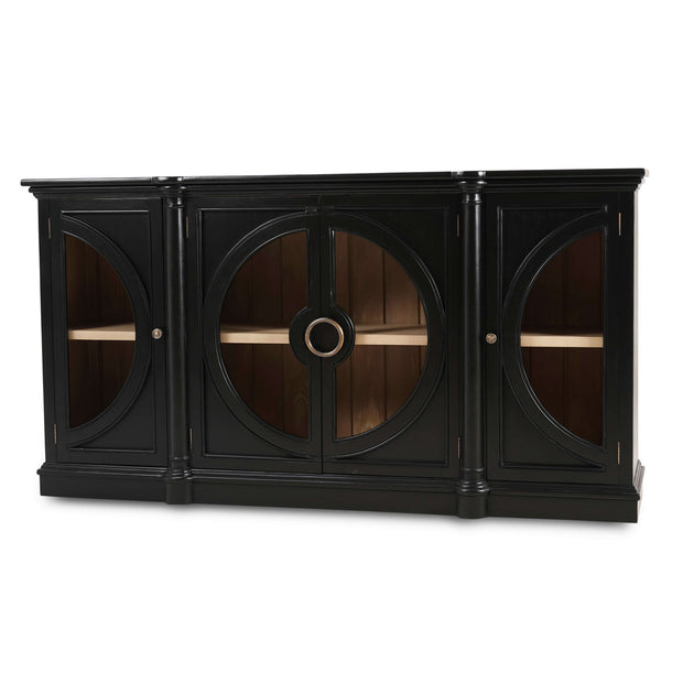 Pimlico Credenza w/ Glass Door in Batavia Black & Sandbar Interior