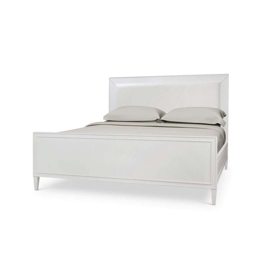 Belgravia Bed King in True White w/ Arctic White Performance Fabric