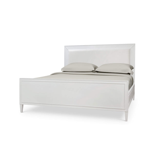 Belgravia Bed King in True White w/ Arctic White Performance Fabric