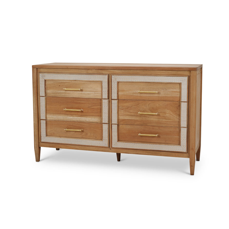 Belgravia 6 Drawer Dresser w/ Rattan
