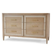 Belgravia 6 Drawer Dresser in Sandbar w/ White Inset Rattan