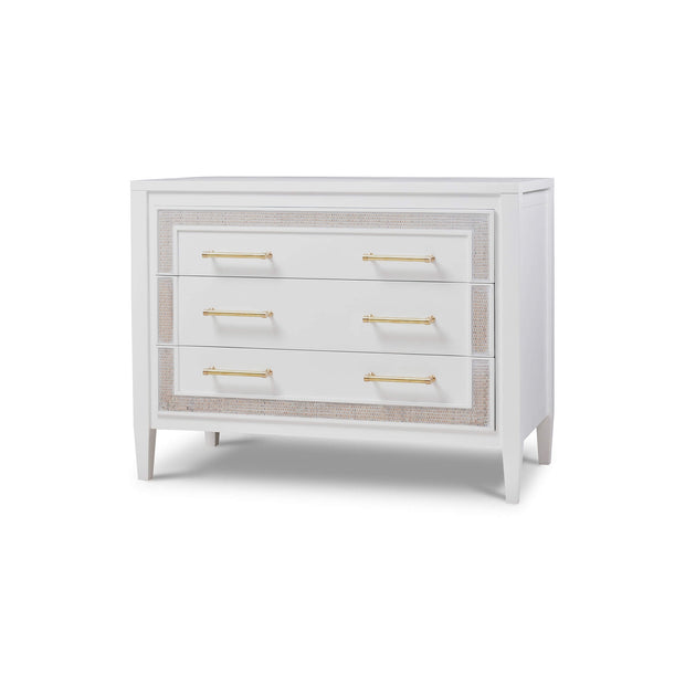 Belgravia 3 Drawer Dresser w/ Rattan - True White * (comes without distressing)