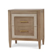 Belgravia Bedside Table in Sandbar w/ White Inset Rattan