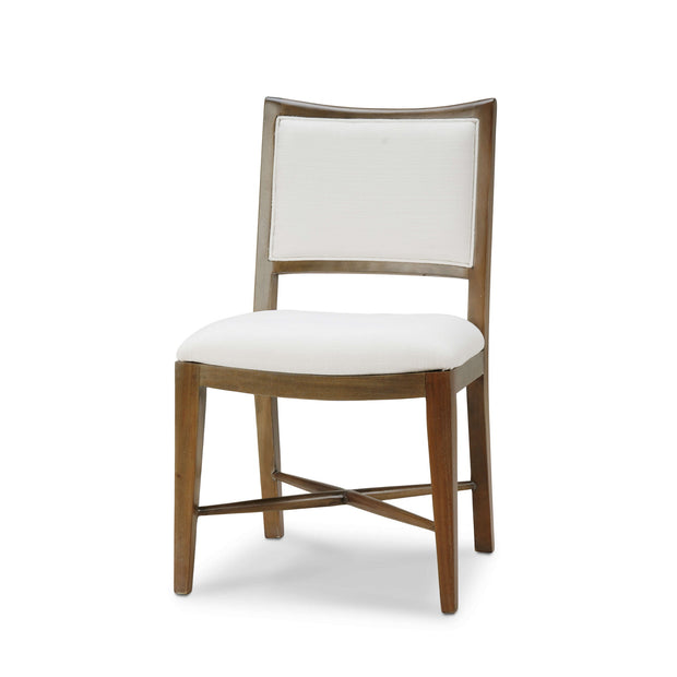 Fitzrovia Dining Chair in Straw Wash w/ Arctic White Performance Fabric & White Rattan